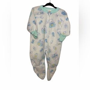 Vintage Gerber Baby Sleeper – 0–6 Months – Fuzzy Footed Pajamas